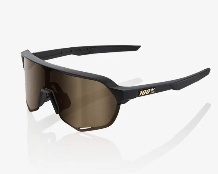 100% Sunglasses S2 Matte Black Soft Gold