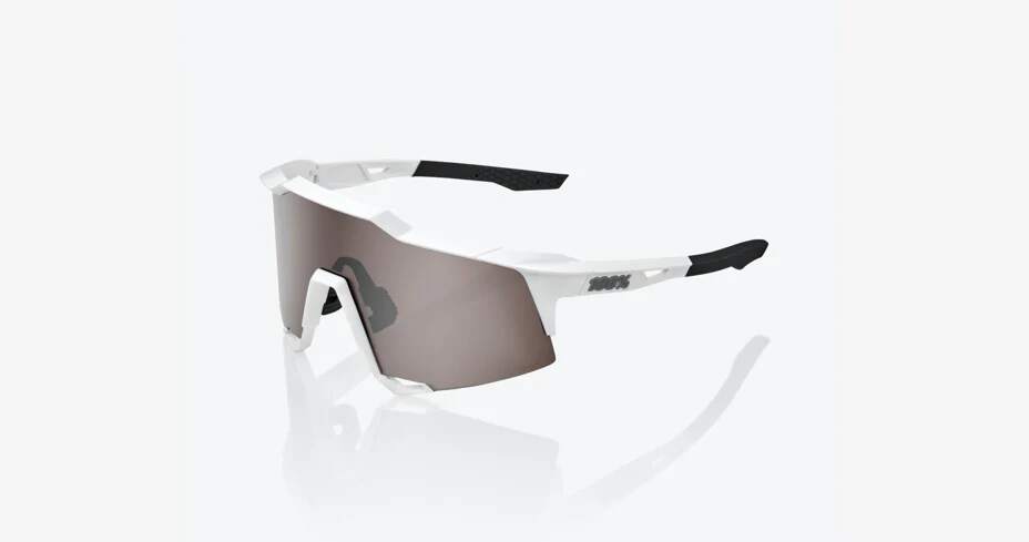 100% Speedcraft matte white - HiPER Silver Mirror lens