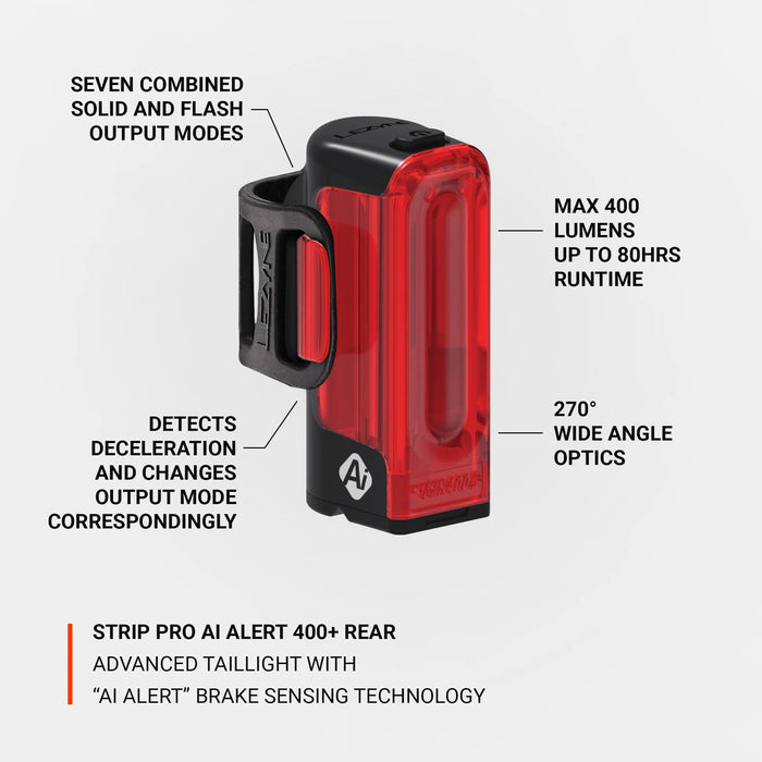 Lezyne Light Rear Strip Pro Ai Alert 400