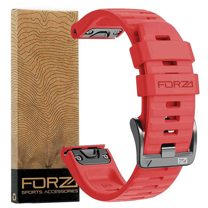Forza 26MM Elite Rugged Watch Strap Garmin Fenix 7x/6x/5x/5x Plus Red