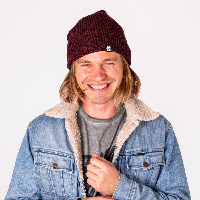 Grumpy Monkey Beanie Burgundt Black