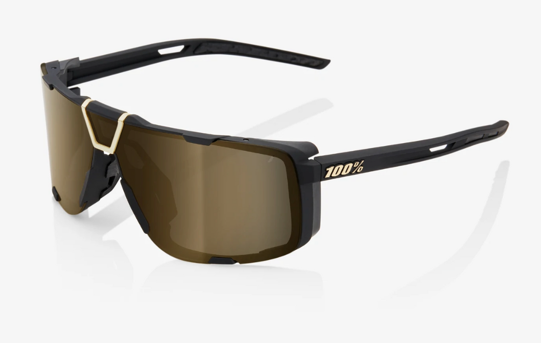 100% Sunglasses Eastcraft Soft Tact Black Soft Gold Lens