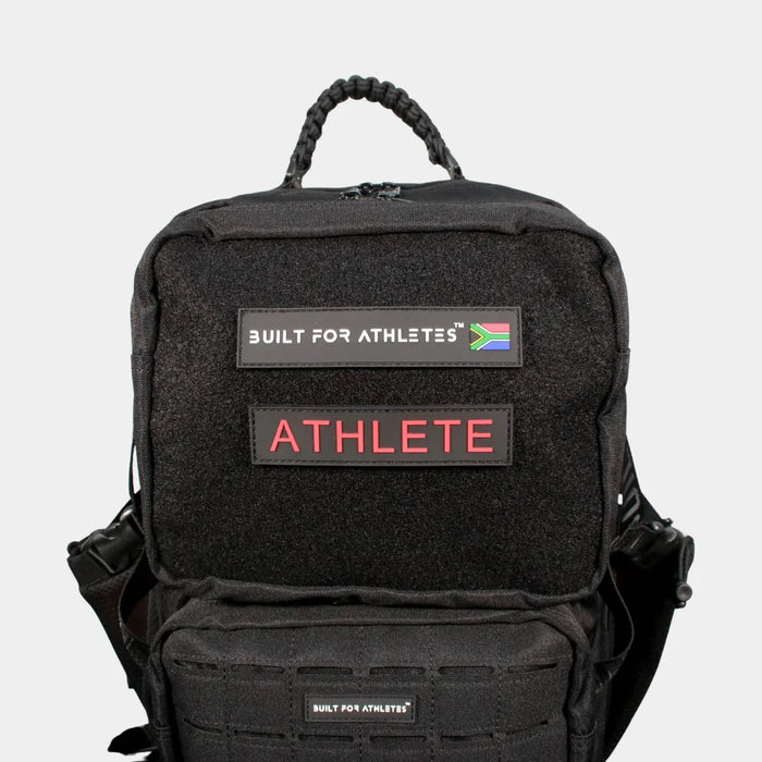 BFA Athlete Patch Black Back & Red Text