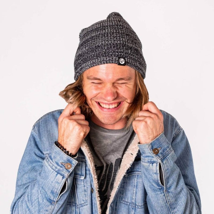Grumpy Monkey Beanie Grey black