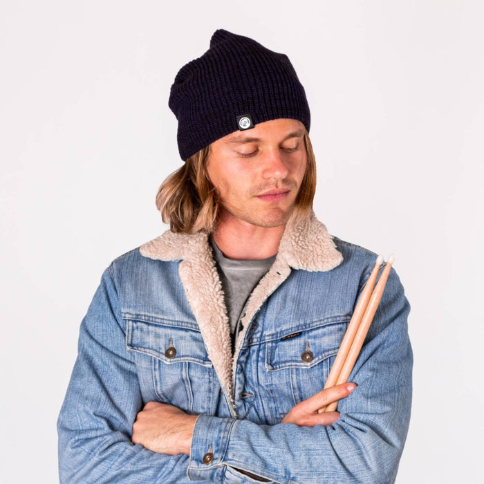 Grumpy Monkey Beanie Navy Black